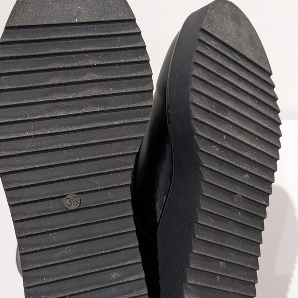 Black platform zip boots wedge H&M women's 8 - Picture 6 of 8